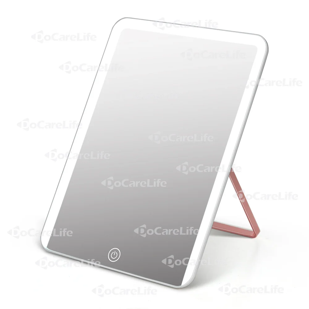 Docarelife Amazon, Лидер продаж, USB перезаряжаемое туалетное зеркало с подсветкой для путешествий, настольное зеркало для макияжа с подсветкой