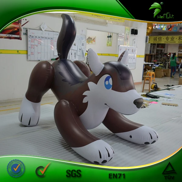 Bouncing Soft Flying Cartoon Inflatable Wolf / Hongyi Custom Made Inflatable Dog Toy
