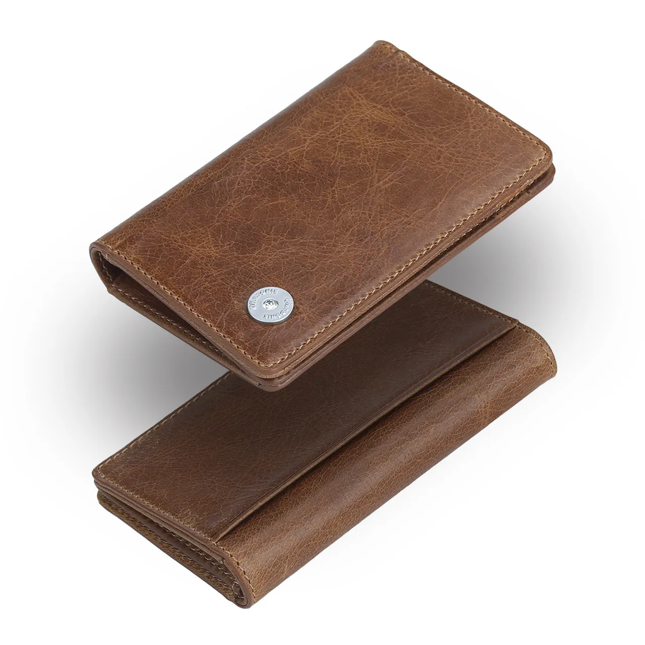 
Premium black business designer top grain real leather card holder wallet 