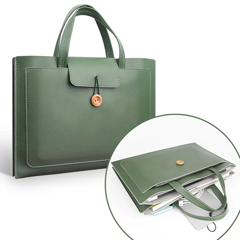 3-Layer PU Leather Laptop Bag Waterproof Computer Protector Cover Sleeve Soft and Protective Notebook Case