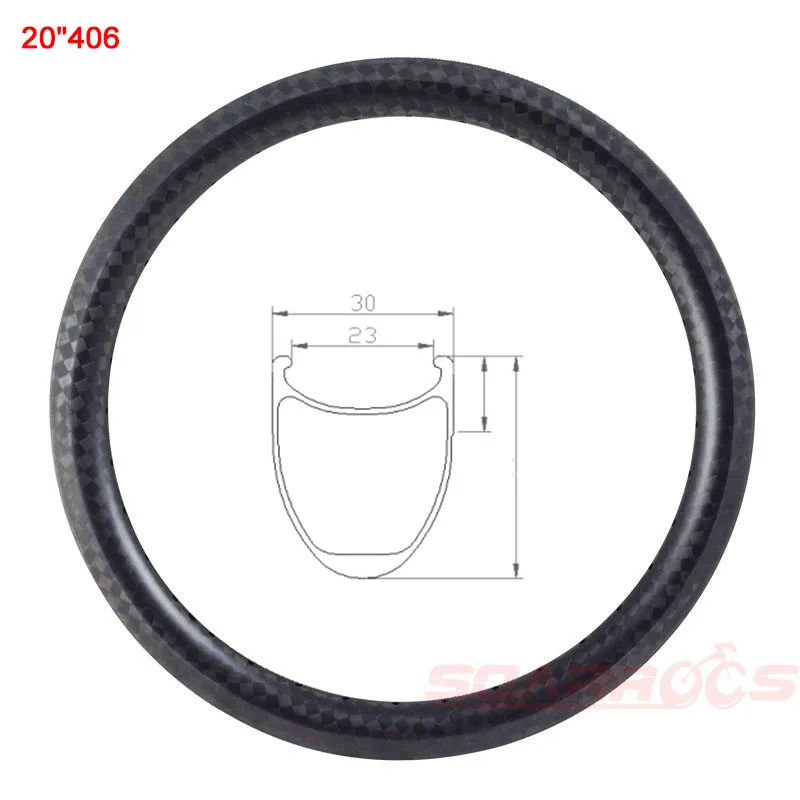  SoarRocs 20 дюймов BSD 406 bmx обод 30 мм ширина 38 50 Глубокий карбоновый UD 3K 12K матовый 28h