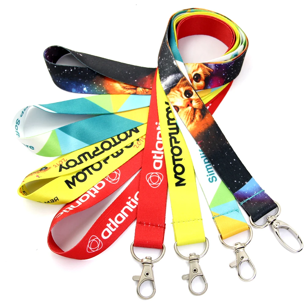 Wholesale Cheap Custom Logo Dye Sublimation Printing Funny Anime Cute Cartoon Lanyards With Metal Clip
