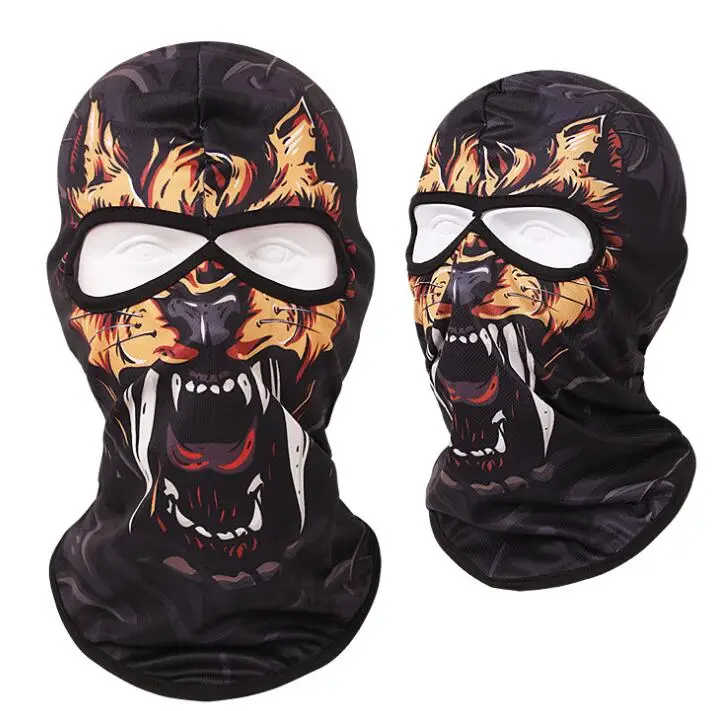 Outdoor UV protection Breathable ice silk  cooling 2 two Hole animal head balaclava hat Full Face masks