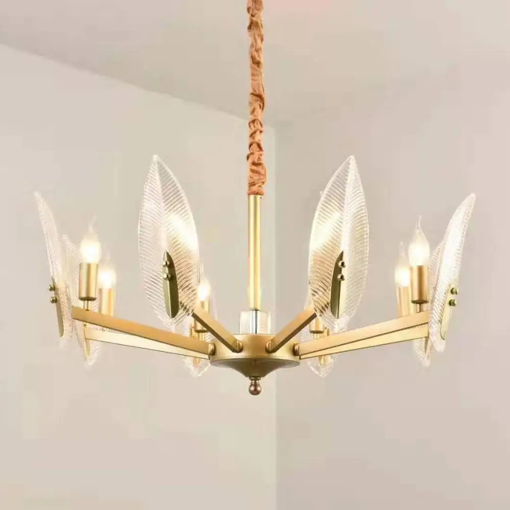 New Design Leaves Chandelier Glass Shape Pendant Lamp