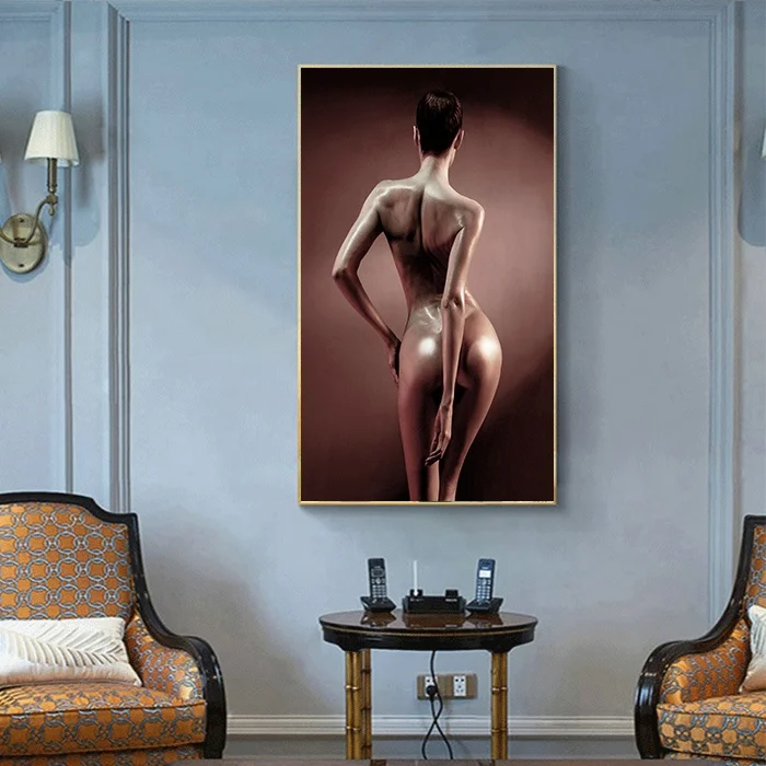 Customize Large Decorative Canvas Print Wall Art Sexy Woman Nude Print on Canvas Framed Canvas Cuadros