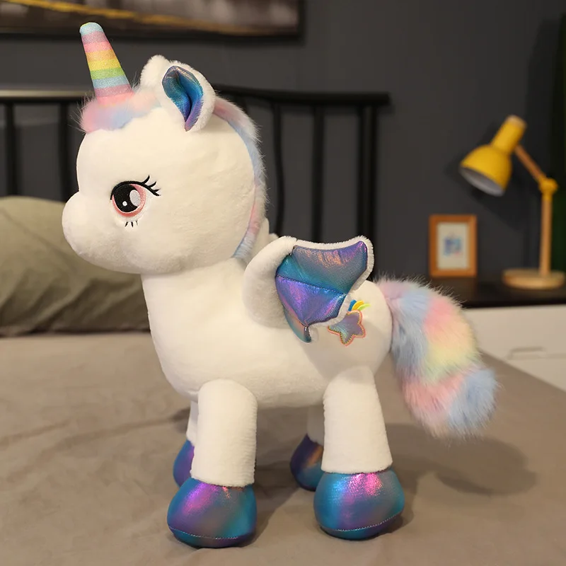Wholesale Cute Rainbow Pegasus Doll Unicorn Little Pony Plush Toy Throw Pillow Doll Pink Decoration Birthday Gift For Kids