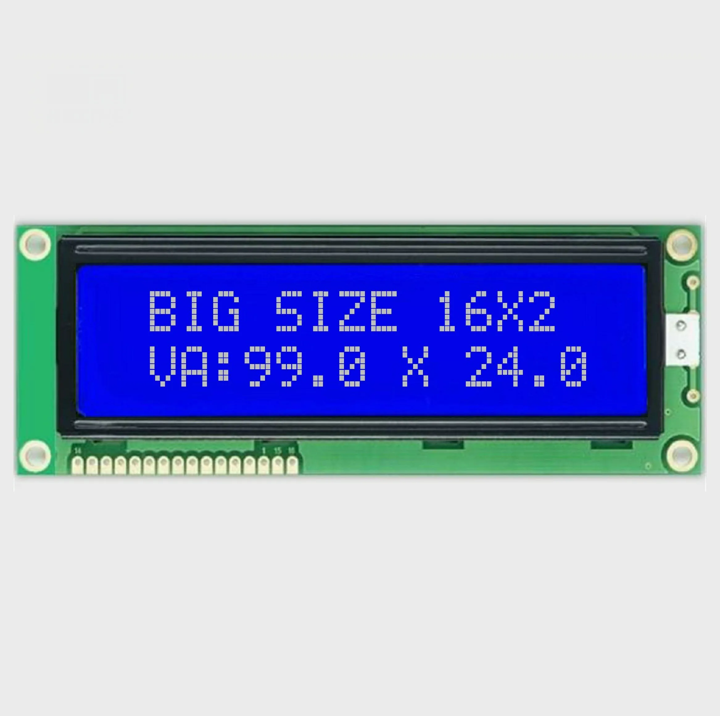 1602 big 16 2 lcd display with 14 pin large panel 2x16 character screen 1602 STN negative blue mode 5V 8bit parallel interface