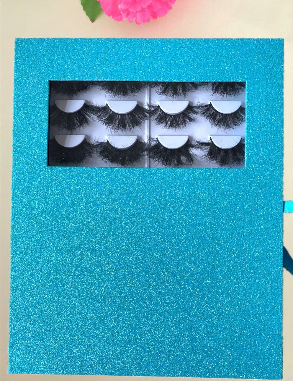 16pairs natural thick fluffy full eyelashes comfortable makeup 25mm 3d wholesale lash book packaging boxes