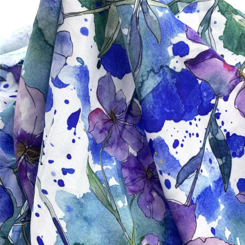 Digital Printed Cotton Muslin Gauze Baby Fabric white muslin fabric No MOQ