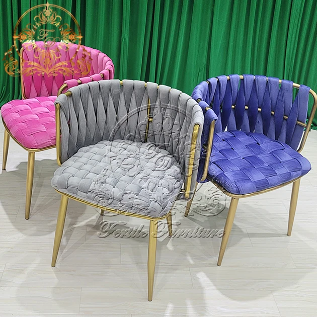 Design Antique Dining Hotel Wedding Event Study Living Room Royal Luxury Velvet Leisure Armchair Modern