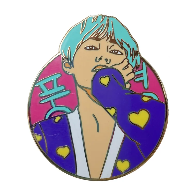 
Enamel pin manufactur custom cheap kpop hard enamel lapel pin 