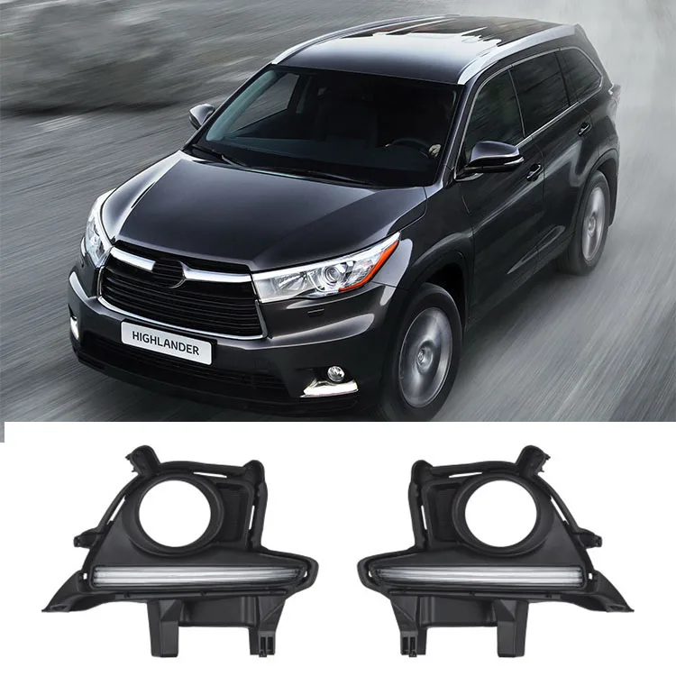 High quality customizable Penyang Pentair with DRL bezel and cabled fog lights, suitable for Fit 2014-2016 Toyota Highlander