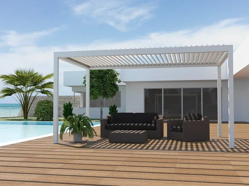 Wholesale Motorized Waterproof Aluminum Pergola Canopy Outdoor Roller Blinds