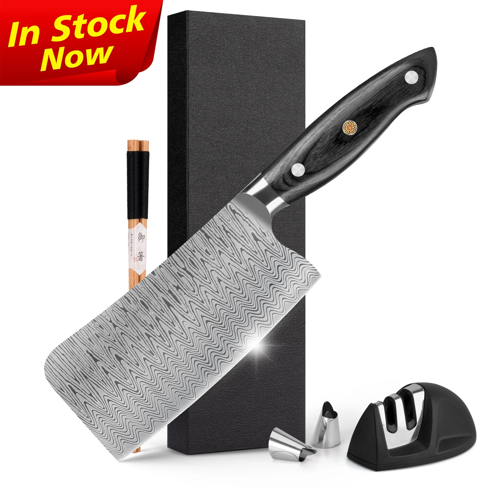 10% off Black Wood Mosaic Pin Handle 7 Inch 67 Layers VG10 Damascus Japanese Butcher Knives Chinese Cleaver Knife With Gift Box