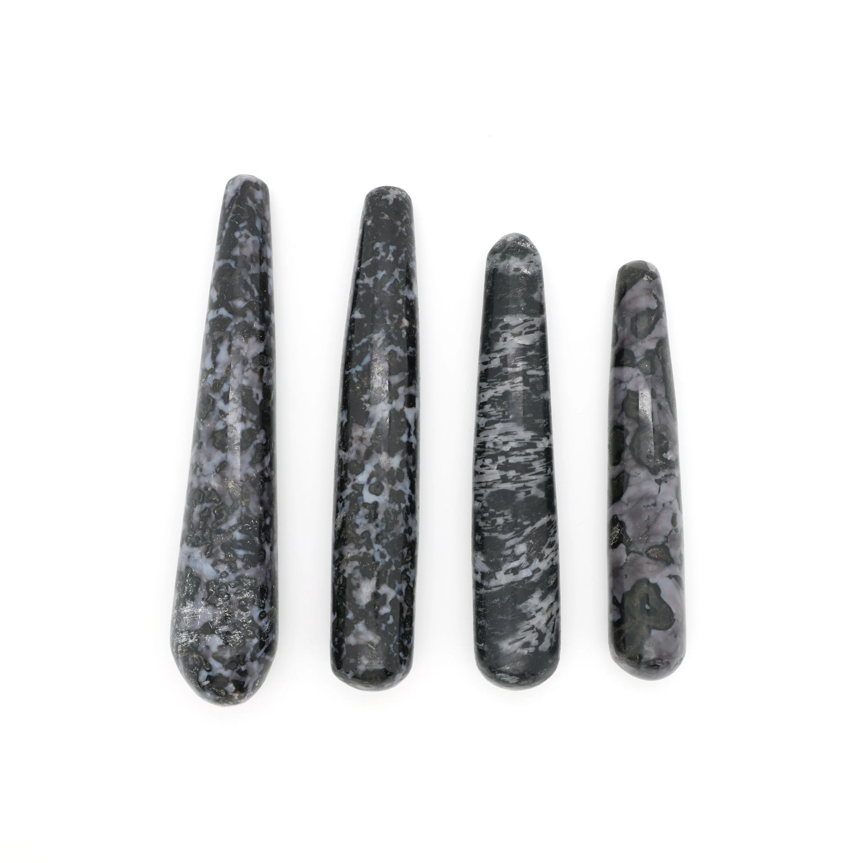 
Wholesale low price Natural Custom Gem Crystals Healing stone crystal Grey feldspar wand 