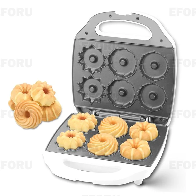 6 Bundt Doughnuts Electric Mini Bundt Cake Pan Cookie Donut Waffle Maker