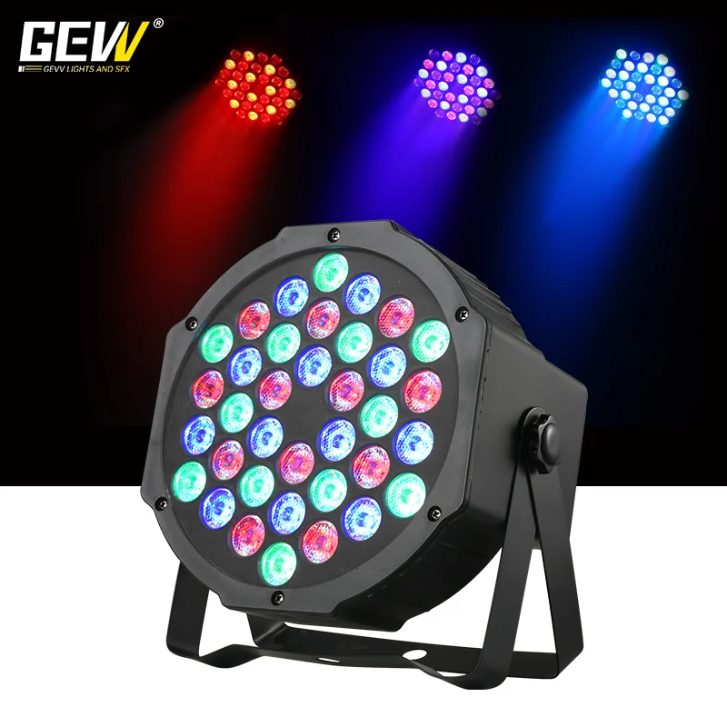 GEVV LED Par 36 Light Plastic Par Light Professional Stage dmx rgbw DJ Light