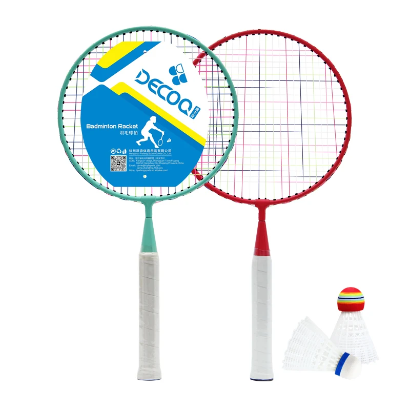 Hot Custom Kids Beach Toys Children Baby Parent-Child Outdoor Sport Game Junior Mini Colorful kids Iron Alloy Badminton Rackets
