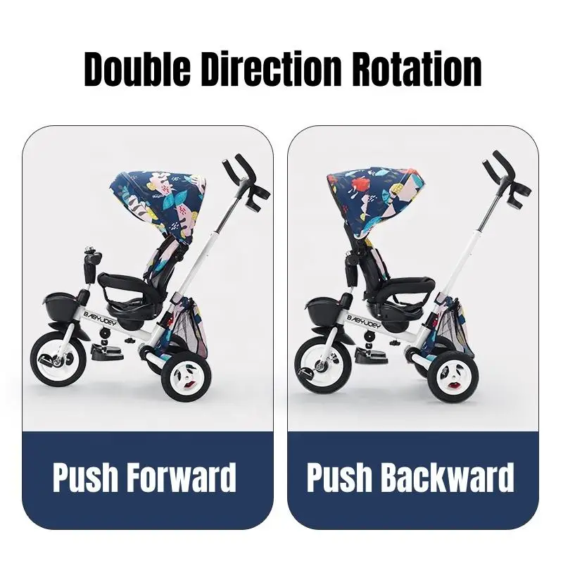 New Model Factory Price Children Trike Baby Tricycle Multi Function 4 In 1 Baby Tricycle With Sunshade Baby Stroller