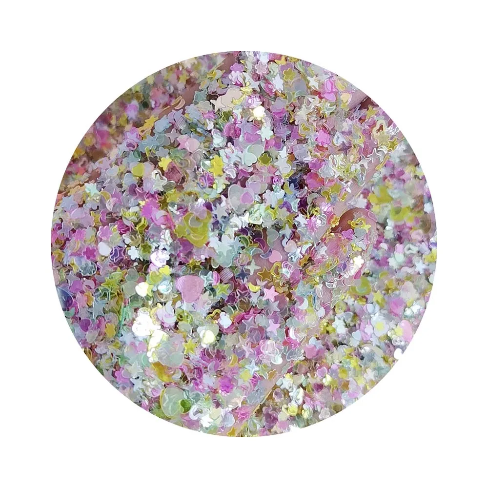 Fashion Miniature Glitter DIY Small Flakes Mixed Shapes Heart Star Loose Sequins with Major Crafting Power-Craft Supplies
