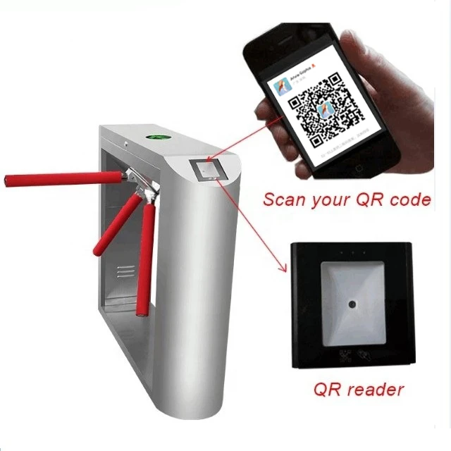 Security Outdoor Entrance Access Control Counter ESD QR Code Scanner Reader Tripod Turnstile Gate