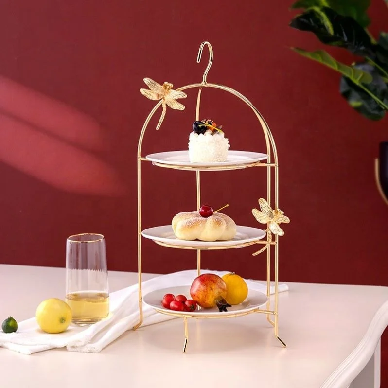 Metal Dessert Rack Banquet Dessert Rack Bird Cage Stand Cake Plate For Wedding  Birthday Party Decoration