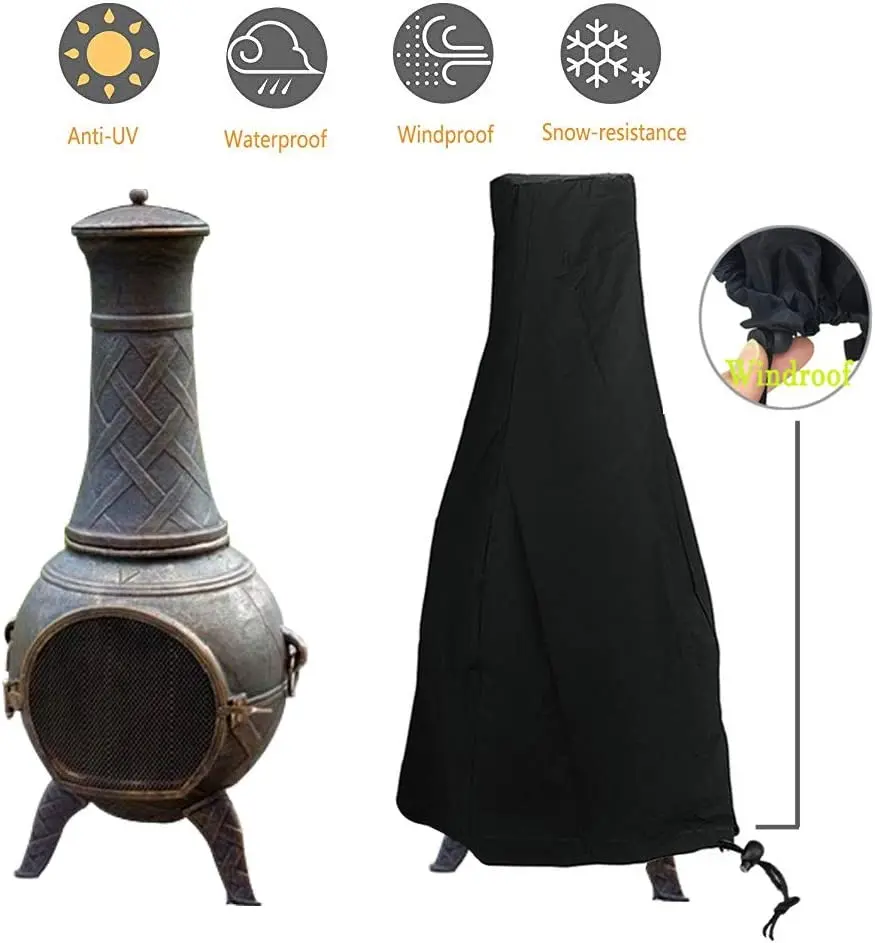 Outdoor furnace stove barbecue bbq rain dust protector waterproof grill cover Fire Pit Heater Cover