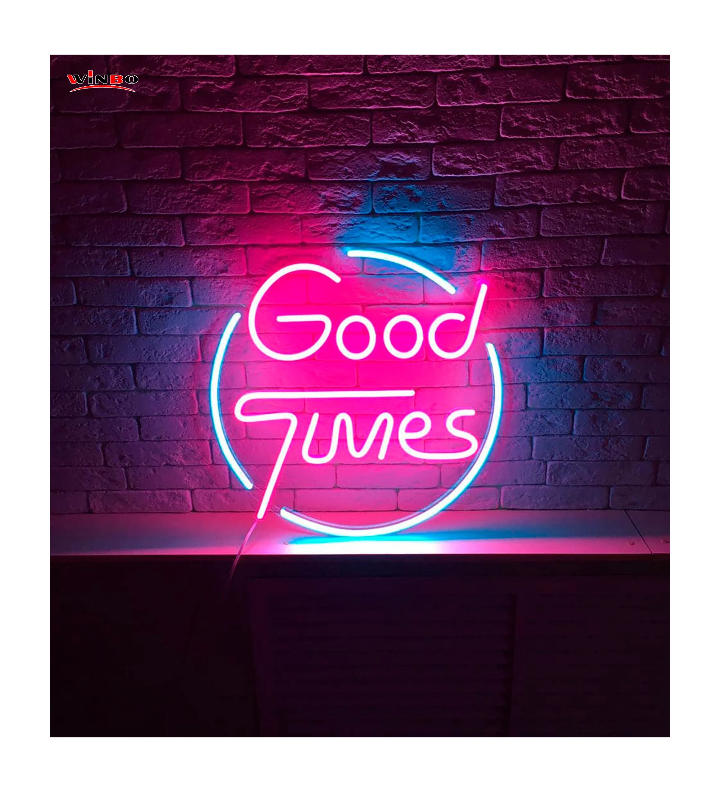 Winbo Dropshipping Custom led light neon sign Room Home Decoration Free design good times neon sign