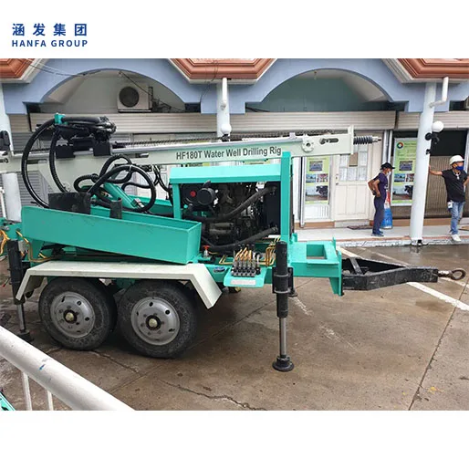 HF180T Trailer 180m 200 meters Full Hydraulic portable wheel borehole water well drilling machine price mining machinery