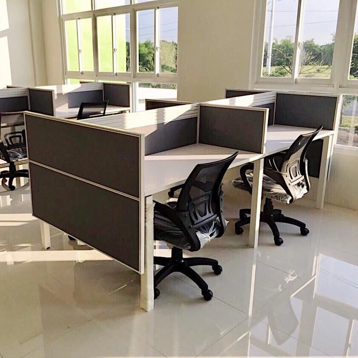 Modular four 4 persons open space office partition office table partition work station desk furniture