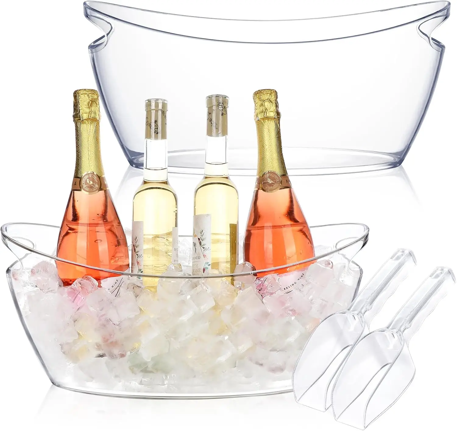 New Design Wholesale Multiple Colors Cooler Customized Acrylic Beer Plastic Ice Bucket for Parties