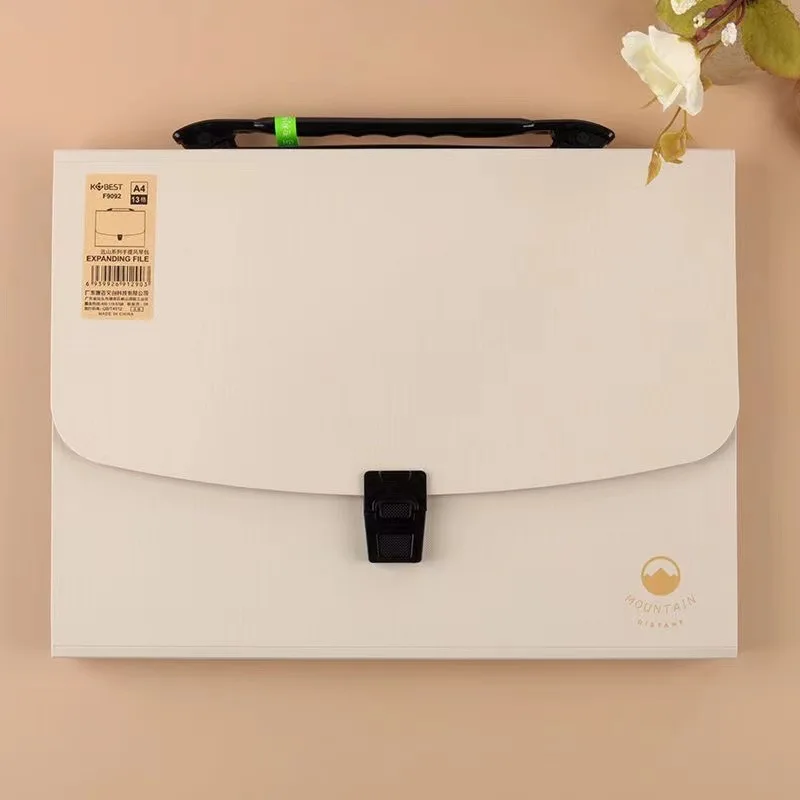 School Office Simple Style Organ Bag Data Test Paper Multiple Colors High-Capacity  Multi Level Folder