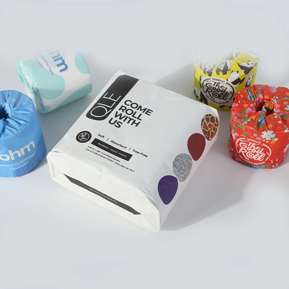 Bamboo Toilet Paper 2 Ply 3 Ply Bath Tissue Customized Packing