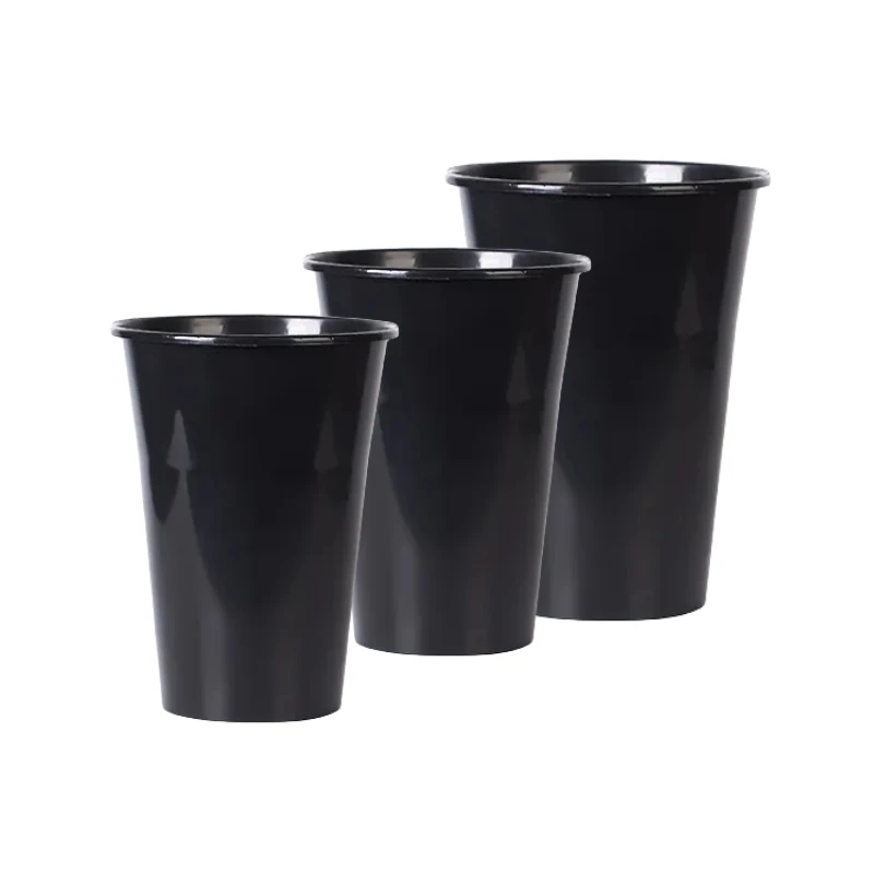 Composite Large Black Cylinder Floral Trumpet Disposable Recycled Tall Big Plastic Vase For Flowers Bouquets