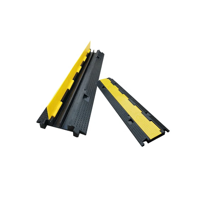 2 channel rubber cable protector ramp for road safety