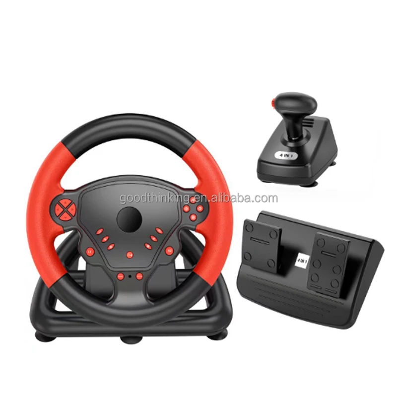 for bluetooth for ps3 for ps4 PC Android wireless rechargeable racing game control black blue game steering wheel
