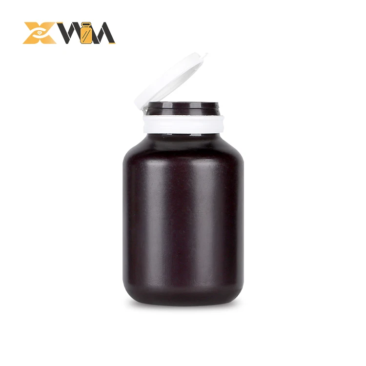 HDPE 120ml/150ml/200ml round Health Care Medicine Container Capsule Jar with Screw Cap for Pill Storage Screen Printing Surface