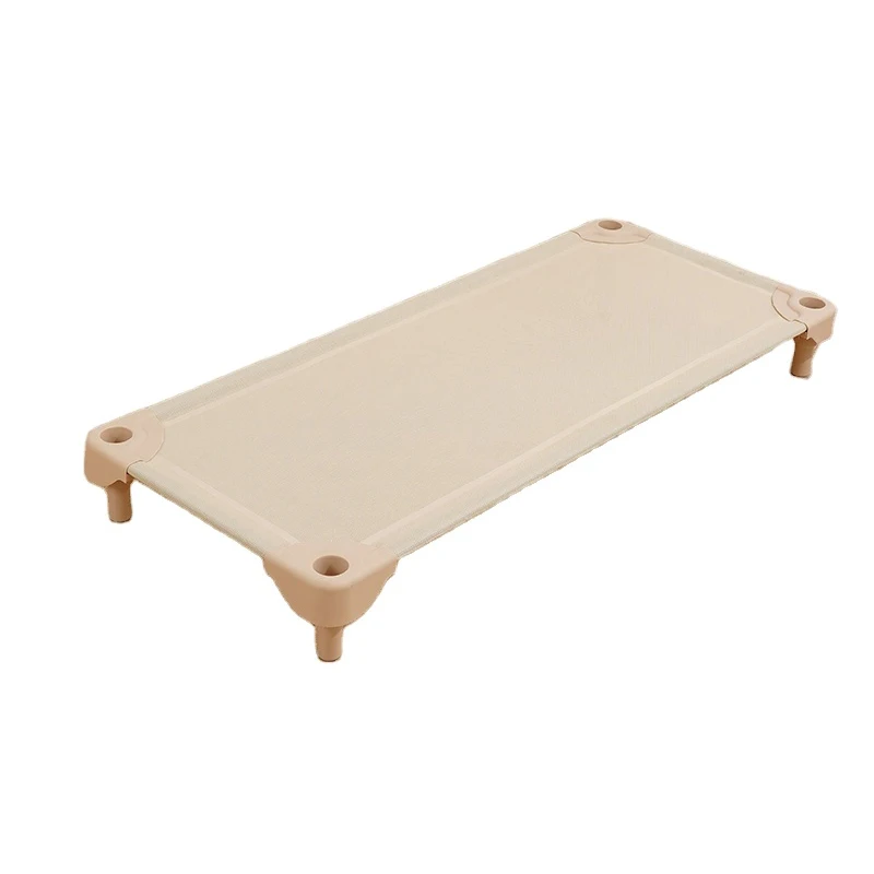 Customizable Beige Texlin Fabric Plastic Legs With Steel Tube Outdoor Recreational Cooling Baby Cot