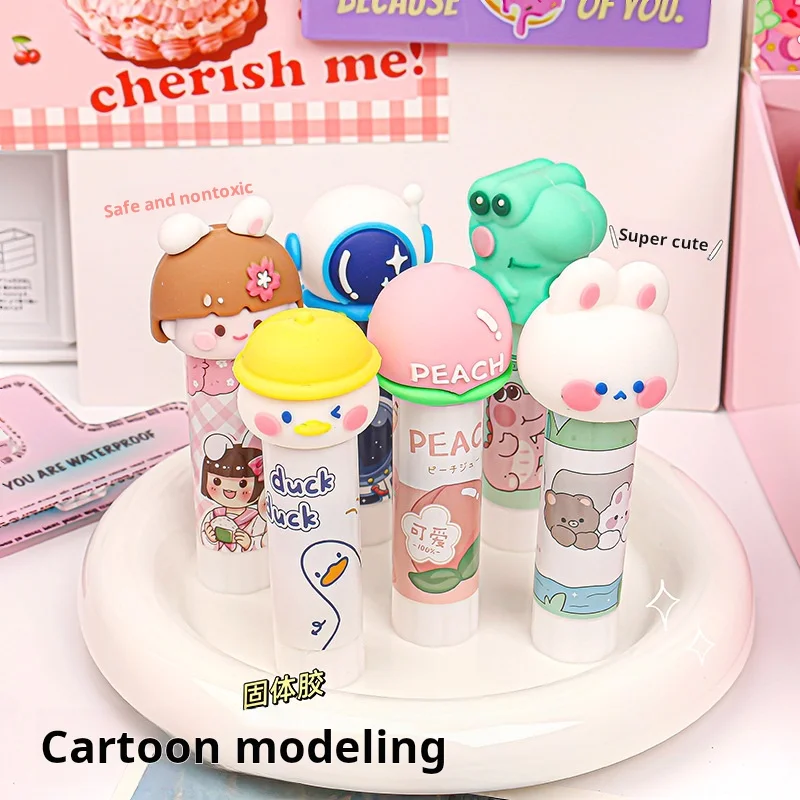 MOKA Cute cartoon Three-Dimensional Modeling solid glue student stationery glue stick sticky high adhesive handmade glue