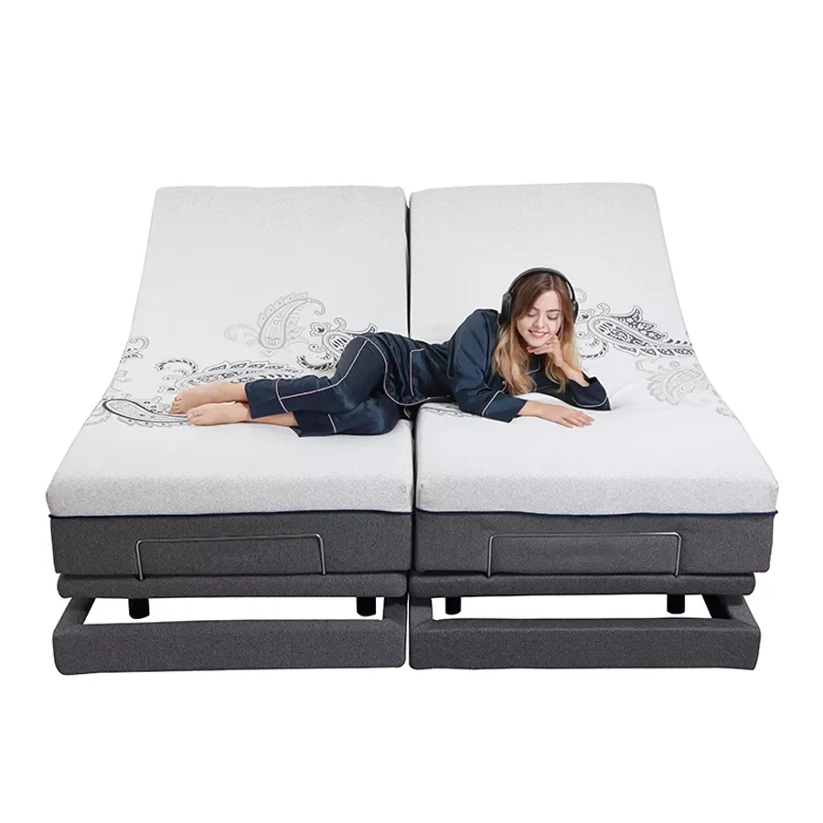 Full size queen twin xl usb charging german okin motor electric adjustable bed with wall hugger