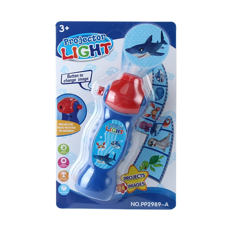 
Projection flashlight toy education LED cartoon animation projection lamp 90 rotating children projector luminous toys 