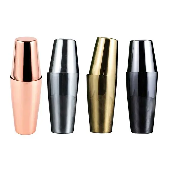Custom  Brushed Bartender Set metal Cocktail Shaker Set Copper Coated Stainless Steel Rod Cocktail Making Machine Set jigger