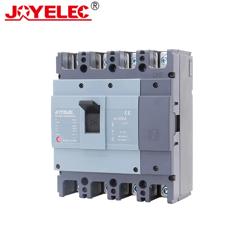 JOYELEC MCCB 250A Molded Case Circuit Breaker MCCB 4P 100A 160A 250A 400A 630A IEC 60947-2 MCCB 250A Circuit Breaker
