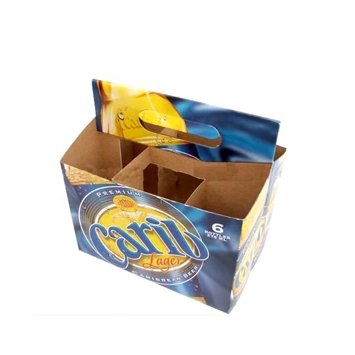 Strong logo custom paper cardboard packaging with dividers 4 6 12 beer packaging box