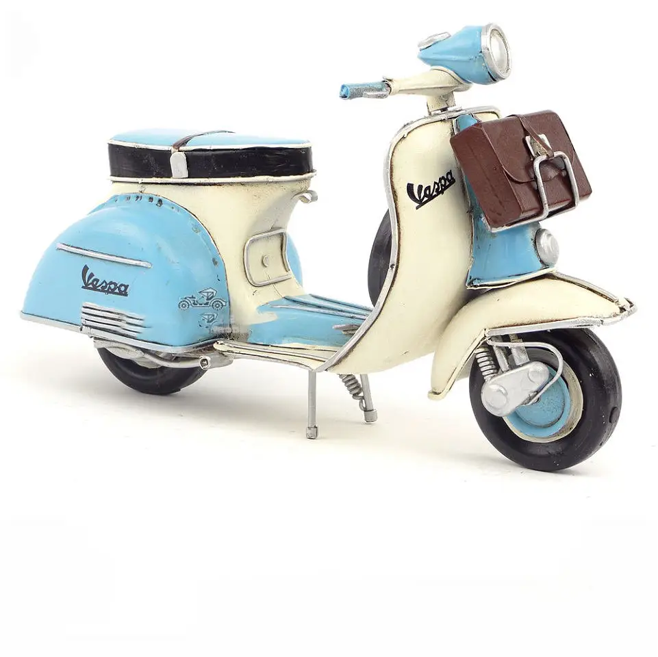 Handmade Motorcycle Antique distressed crafts VESPA scooter simulation model home furnishing decoration