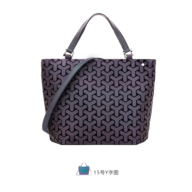Customized women hand bags purses and handbags luminous geometric tote bag ladies
