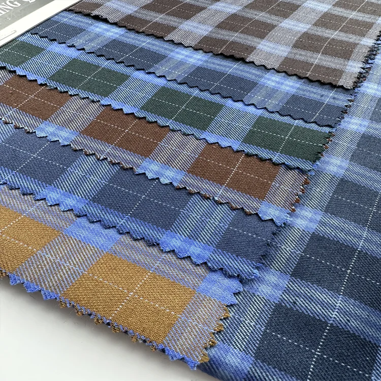 New Fashion TR Suiting Fabric 80% Polyester 20%Viscose Woven Fabric Yarn Dyed Check Suit Fabric For Men