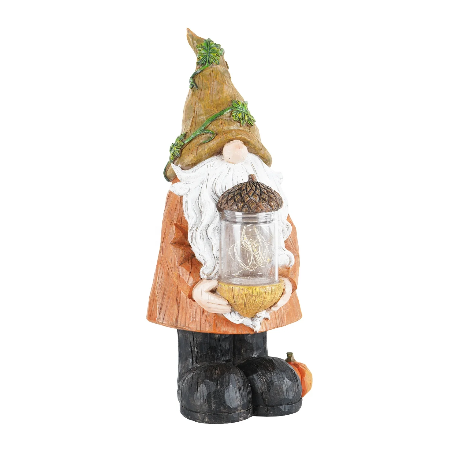 Garden Gnome Statue Harvest Gnome Figurine with Fruit Pine Cone on Hand for Fall Harvest Party House