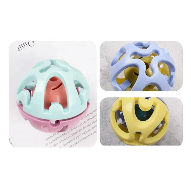 Soft Plastic Infant Appease Teether Toy Baby Grasp Training Perception Rattle Ball For Early Education