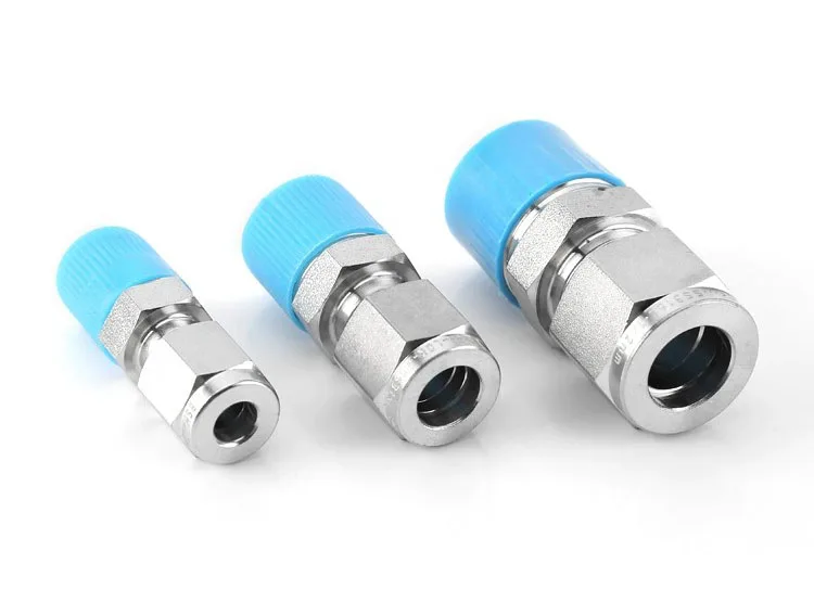 Male Straight SS316 pe Compression Fittings Adaptor Compression Pipe Joint Fittings BSPT Male Tube Fitting Union Instrument Tee